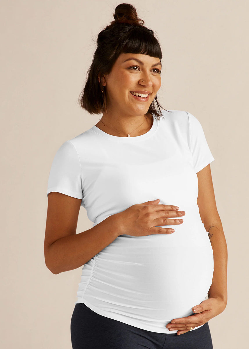 Beyond Yoga Featherweight One And Only Maternity Tee White