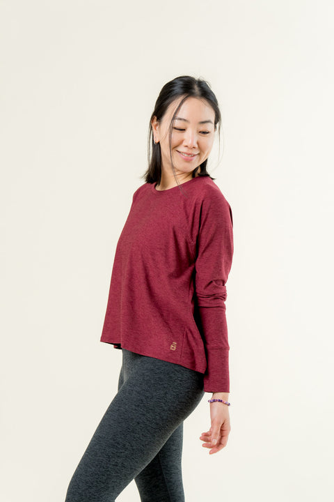 Featherweight Daydreamer Pullover - Mulberry Red Heather