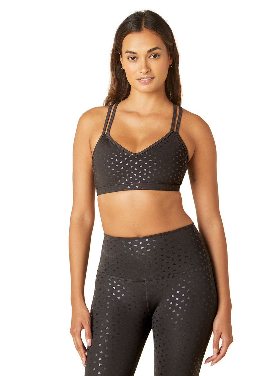 Beyond Yoga Intertwined Strappy Sports Bra in Black