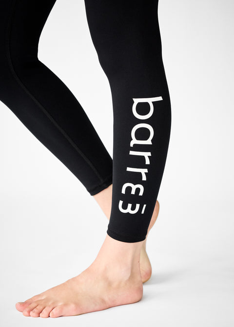 b3 Signature Legging - Black with White Logo - barre3