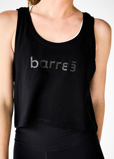 barre3 Classic Crop Tank - Black