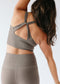 Twist Through Cropped Tank - Gray Birch Heather