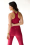 High Waisted Midi Legging - Maroon Tint Heather