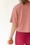 Stay In Oversized Cropped Tee - Smoked Rose