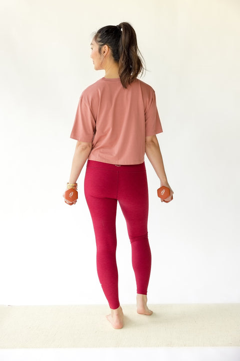 Stay In Oversized Cropped Tee - Smoked Rose