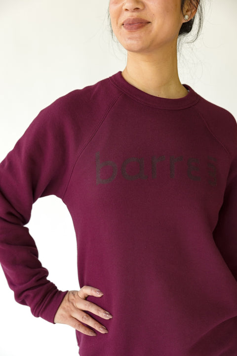 barre3 Crewneck Sweatshirt - Maroon