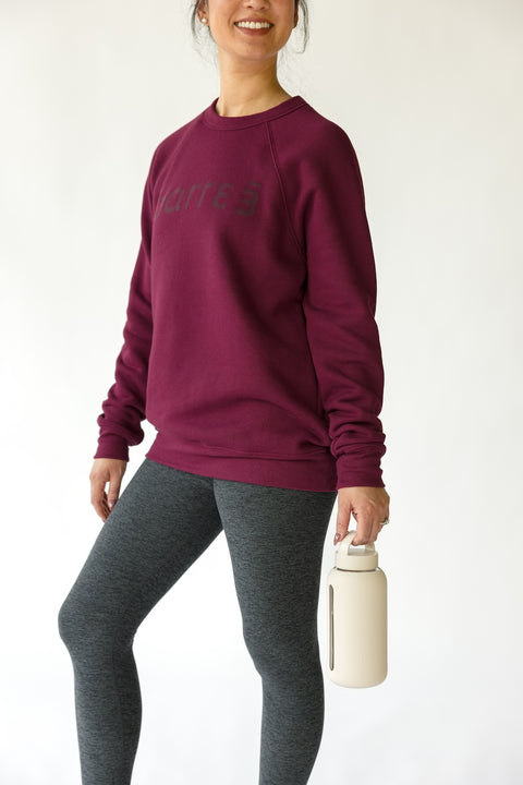 barre3 Crewneck Sweatshirt - Maroon