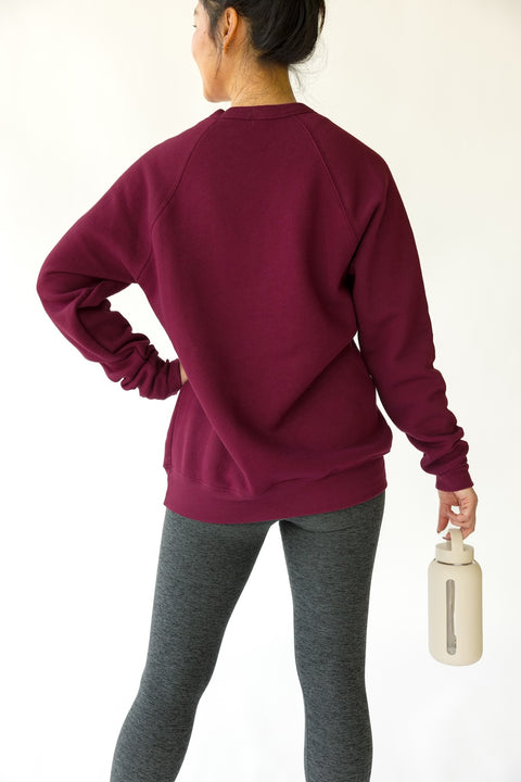 barre3 Crewneck Sweatshirt - Maroon