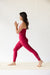 High Waisted Midi Legging - Maroon Tint Heather