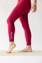 High Waisted Midi Legging - Maroon Tint Heather