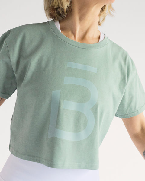 b3 Big B Crop Tee - Sage - barre3
