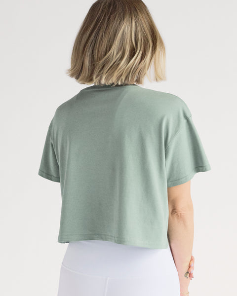 b3 Big B Crop Tee - Sage - barre3