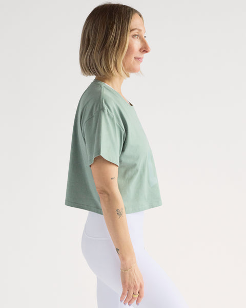 b3 Big B Crop Tee - Sage - barre3