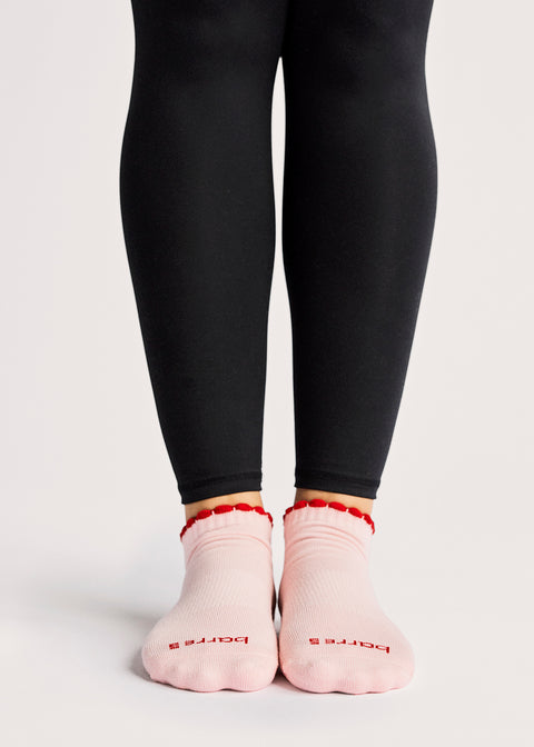 barre3 Ankle Grip Socks - Pale Pink - barre3