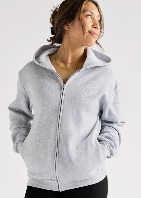 b3 Recycled Unisex Zip Hoodie - Heather - barre3
