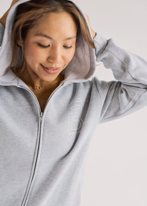 b3 Recycled Unisex Zip Hoodie - Heather - barre3