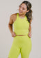 barre3 x Beyond Yoga Focus Cropped Tank - Summer Lime Heather