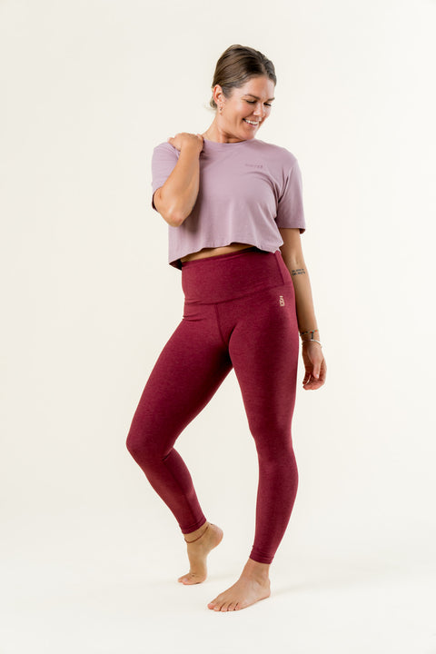 Stay In Oversized Cropped Tee - Mauve Dusk