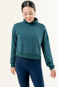 All Time Cropped Pullover - Midnight Green
