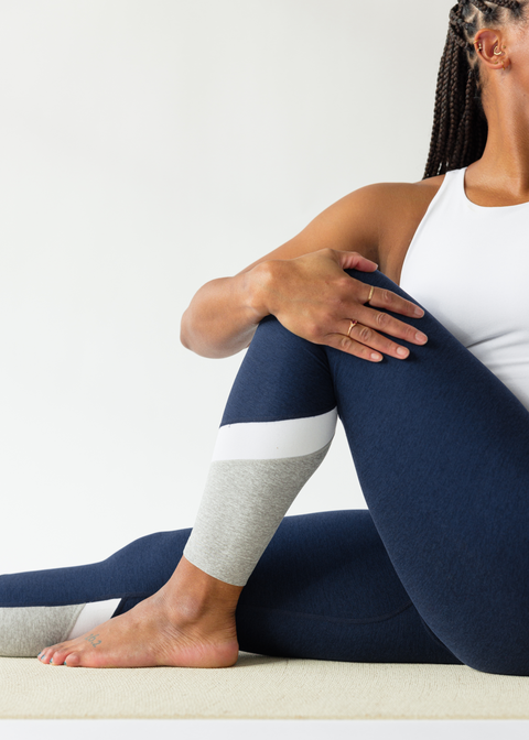 Spacedye Colorblock High Waisted Midi Legging - Nocturnal Mist
