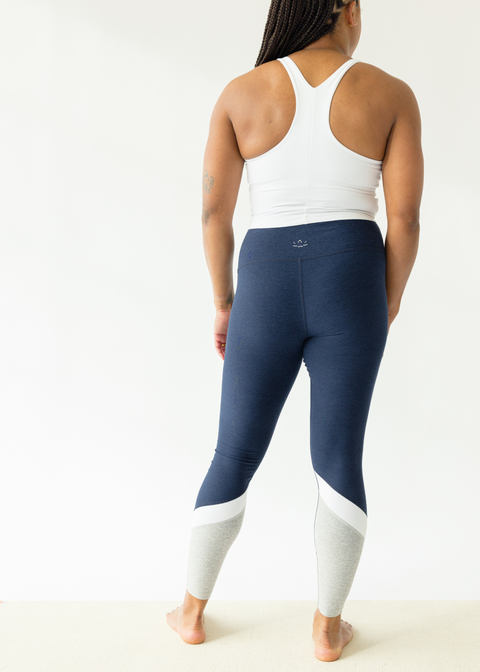 Spacedye Colorblock High Waisted Midi Legging - Nocturnal Mist