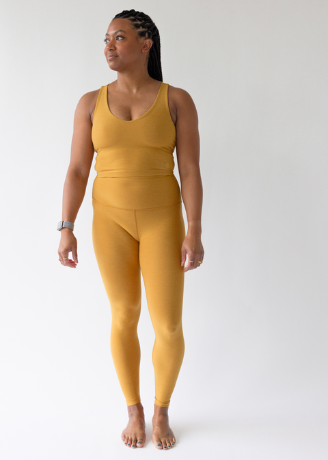 Spacedye Fresh Cut Cropped Tank - Golden Yellow Heather