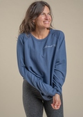 barre3 x Beyond Yoga Cozy Fleece Saturday Oversized Pullover - Mineral Blue