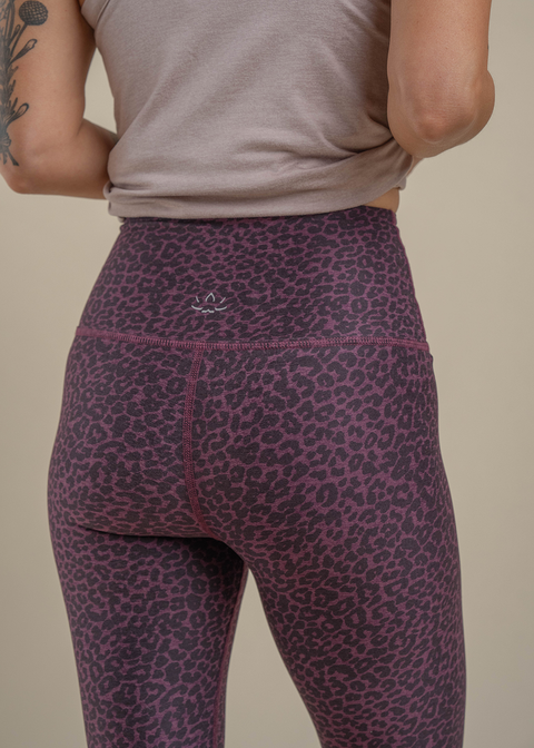 Caught In The Midi High-Waisted Legging - Eggplant Heather Leopard