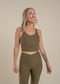 barre3 x Beyond Yoga Twist Through Cropped Tank - Deep Moss Heather