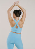 barre3 x Beyond Yoga Studio Cropped Tank - Blue Capri Heather